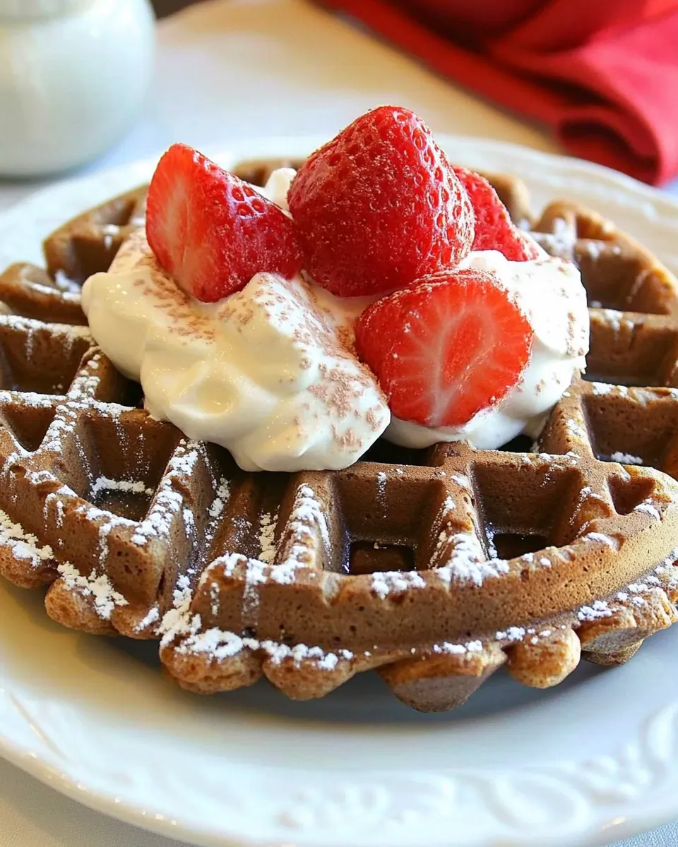 Healthy Chocolate Waffle Recipe with Whole Wheat Flour dish photo