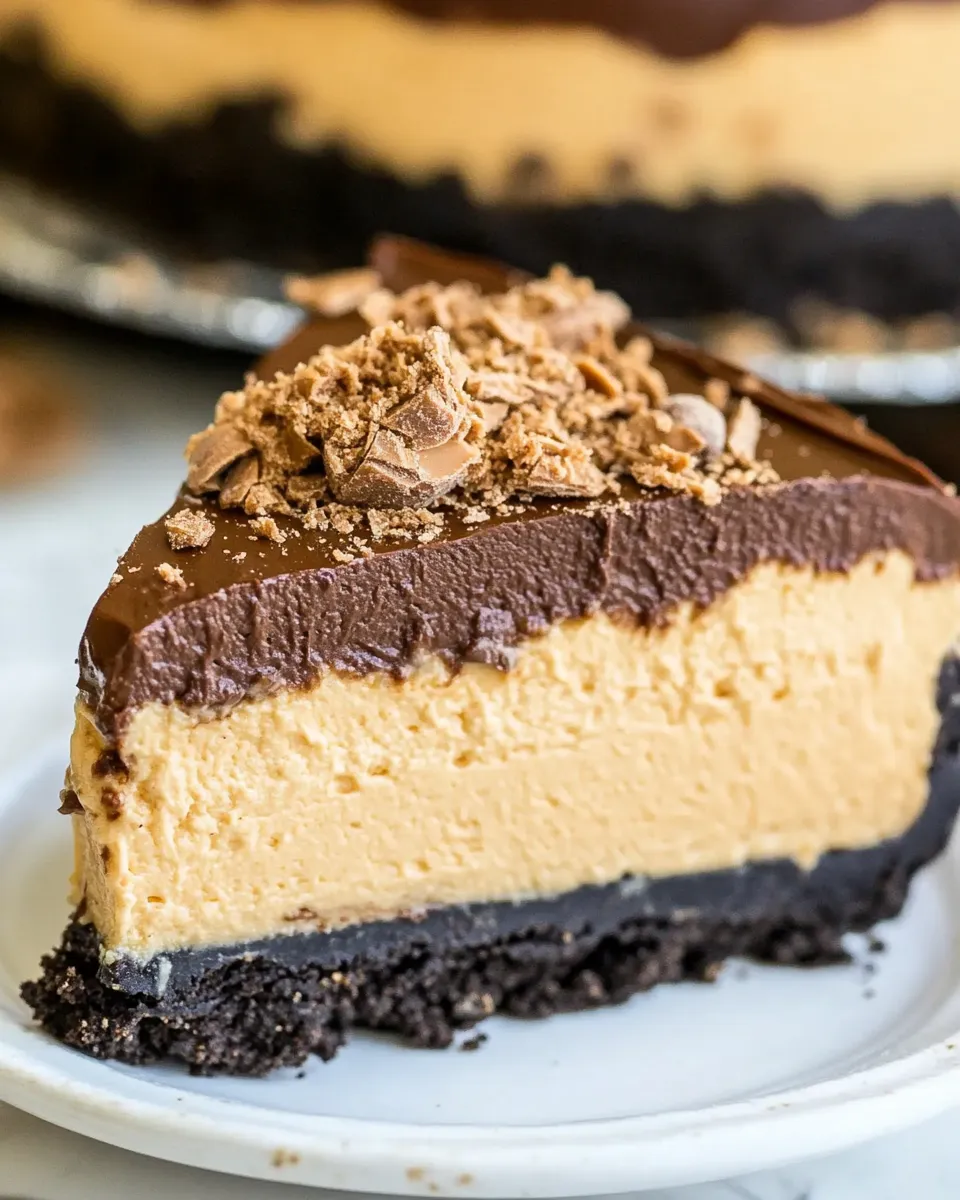 Easy Chocolate and Peanut Butter Mousse Cheesecake image