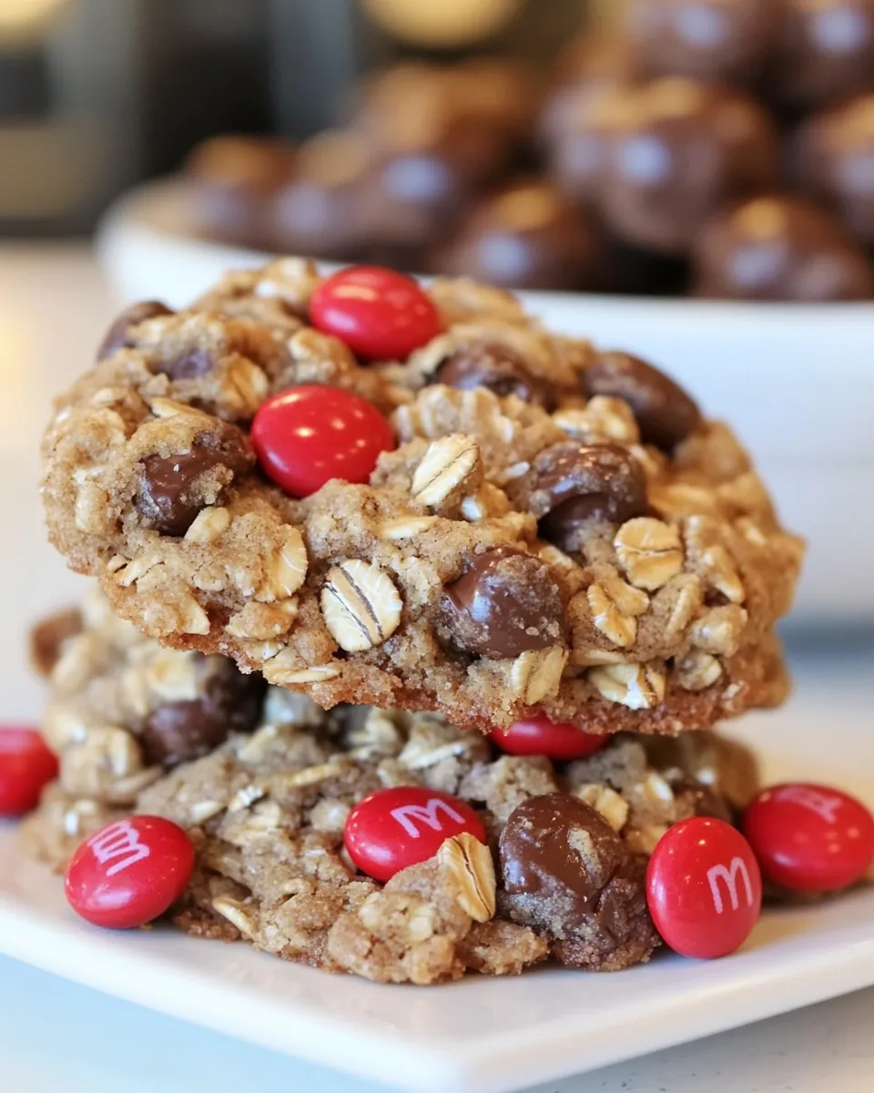 Homemade Cinnamon M&M Oatmeal Cookies photo