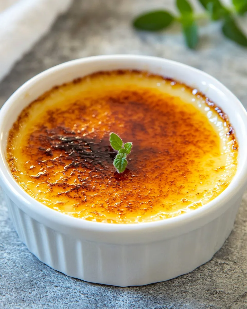 Easy Classic Vanilla Bean Creme Brulee: Simple Homemade Dessert dish photo