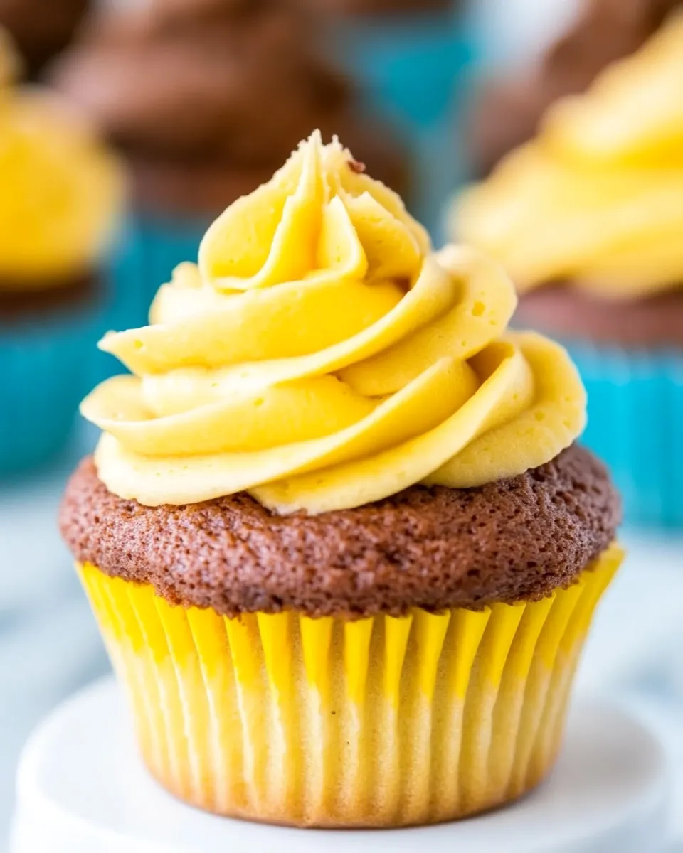 Easy Classic Yellow Cupcakes with Chocolate Frosting recipe photo