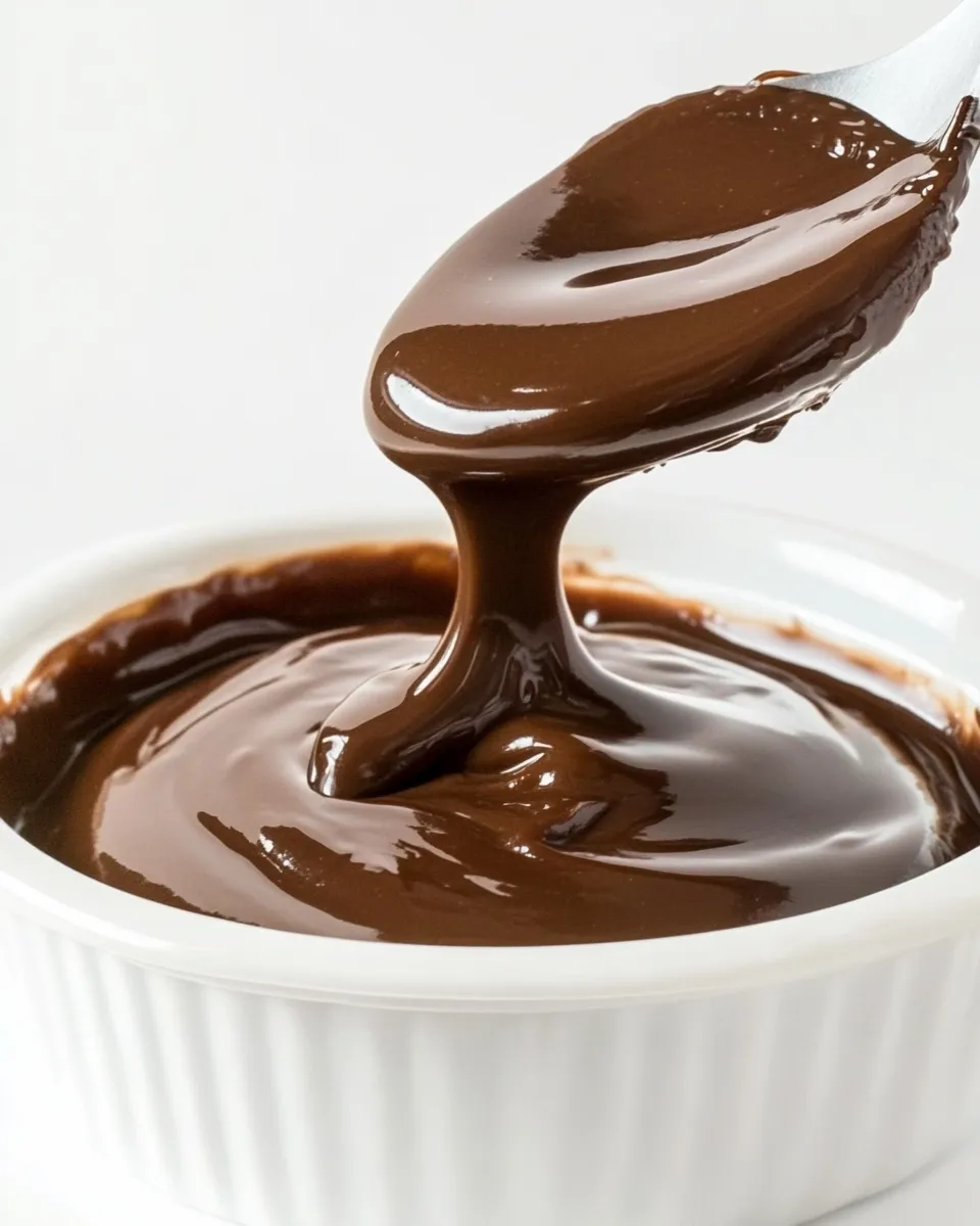 Easy Clean Eating Hot Fudge dish photo