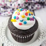 Homemade Cocoa Cupcakes with Ganache Filling photo