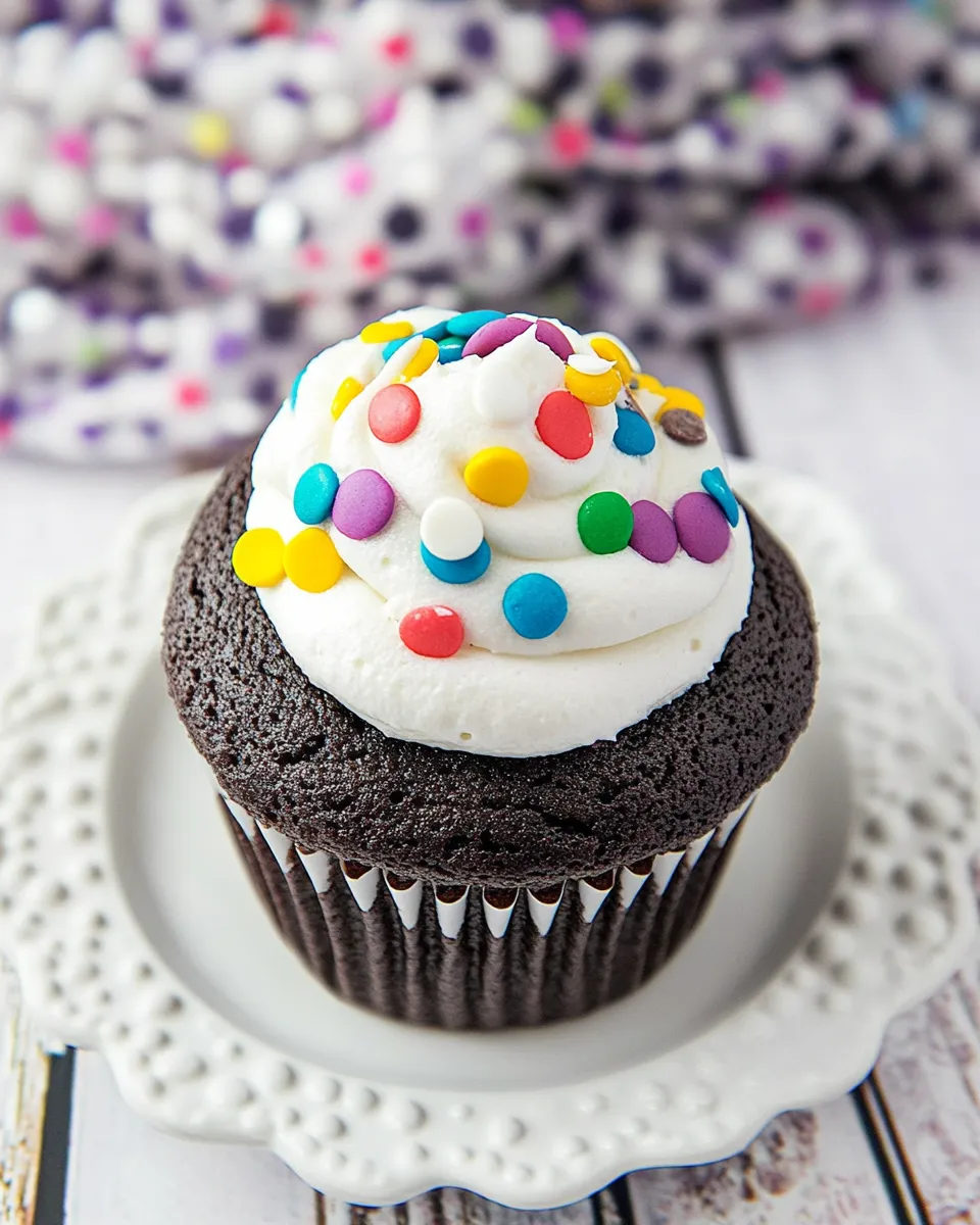 Homemade Cocoa Cupcakes with Ganache Filling photo