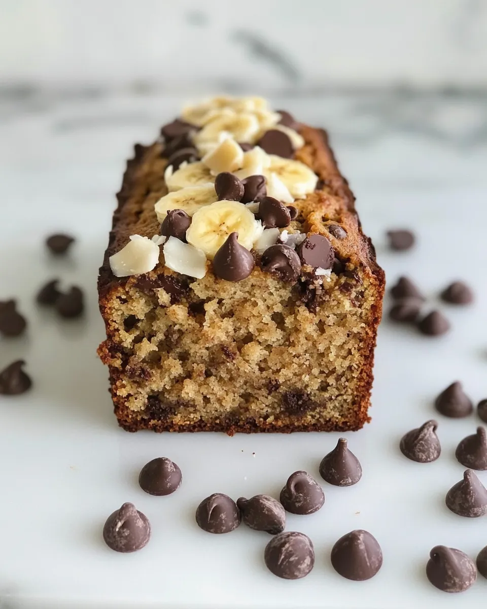 Homemade Coconut Banana Bread with Chocolate Chips photo