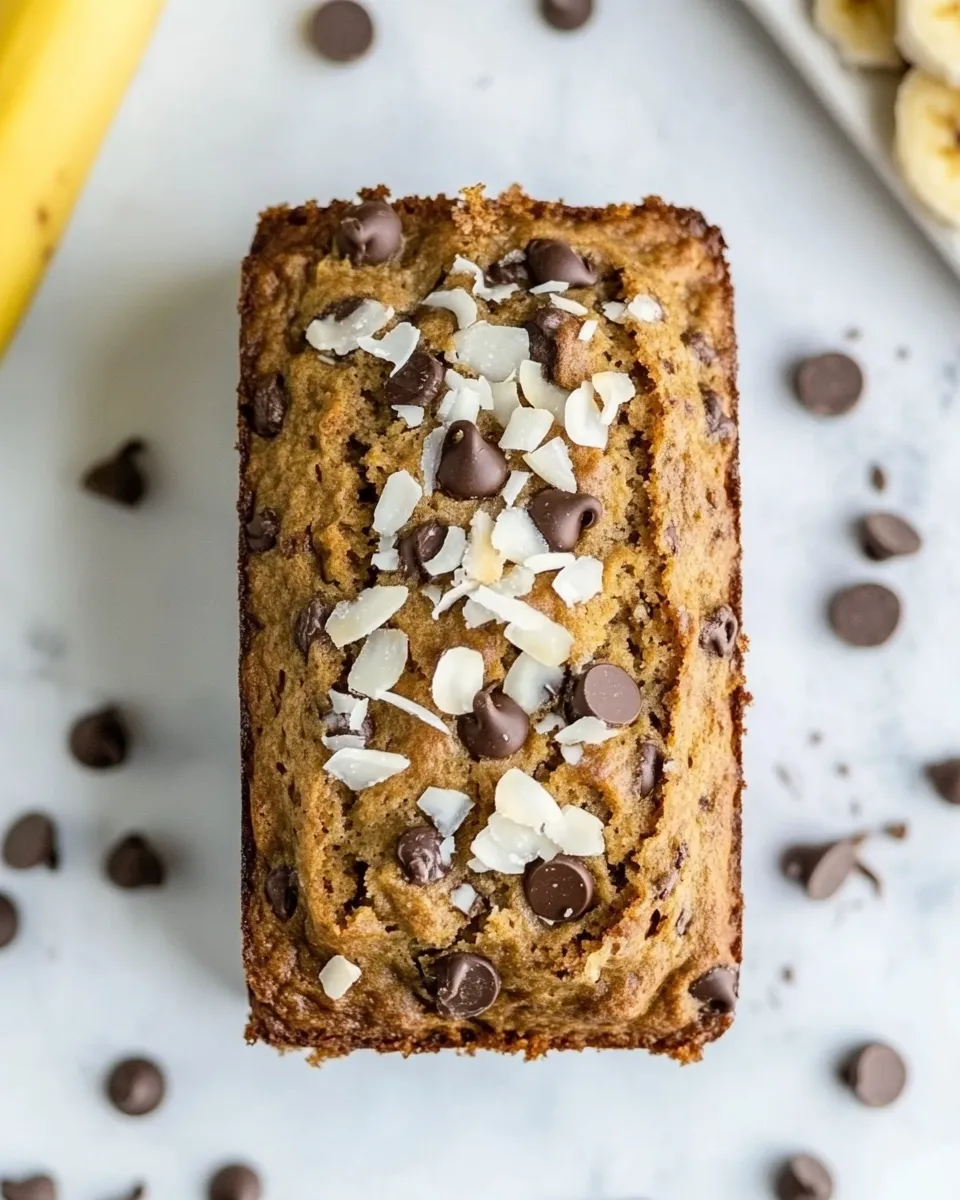 Easy Coconut Banana Bread with Chocolate Chips image