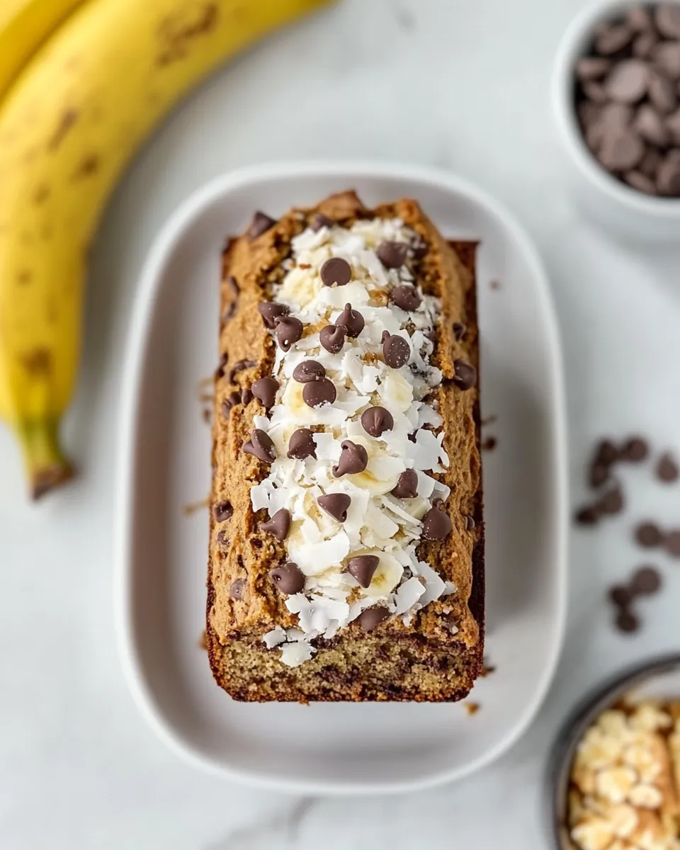 Delicious Coconut Banana Bread with Chocolate Chips recipe photo