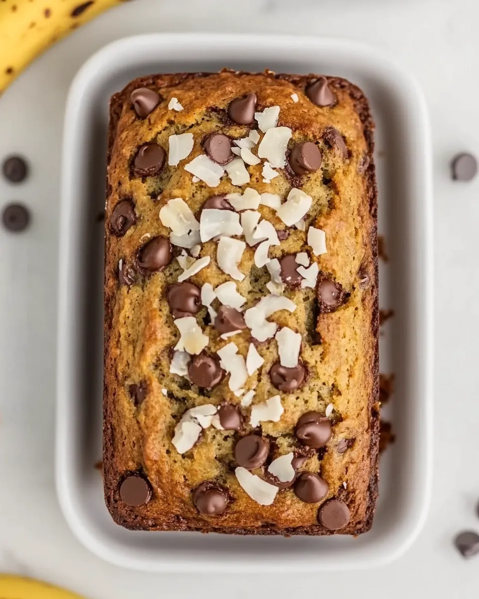 Best Coconut Banana Bread with Chocolate Chips shot