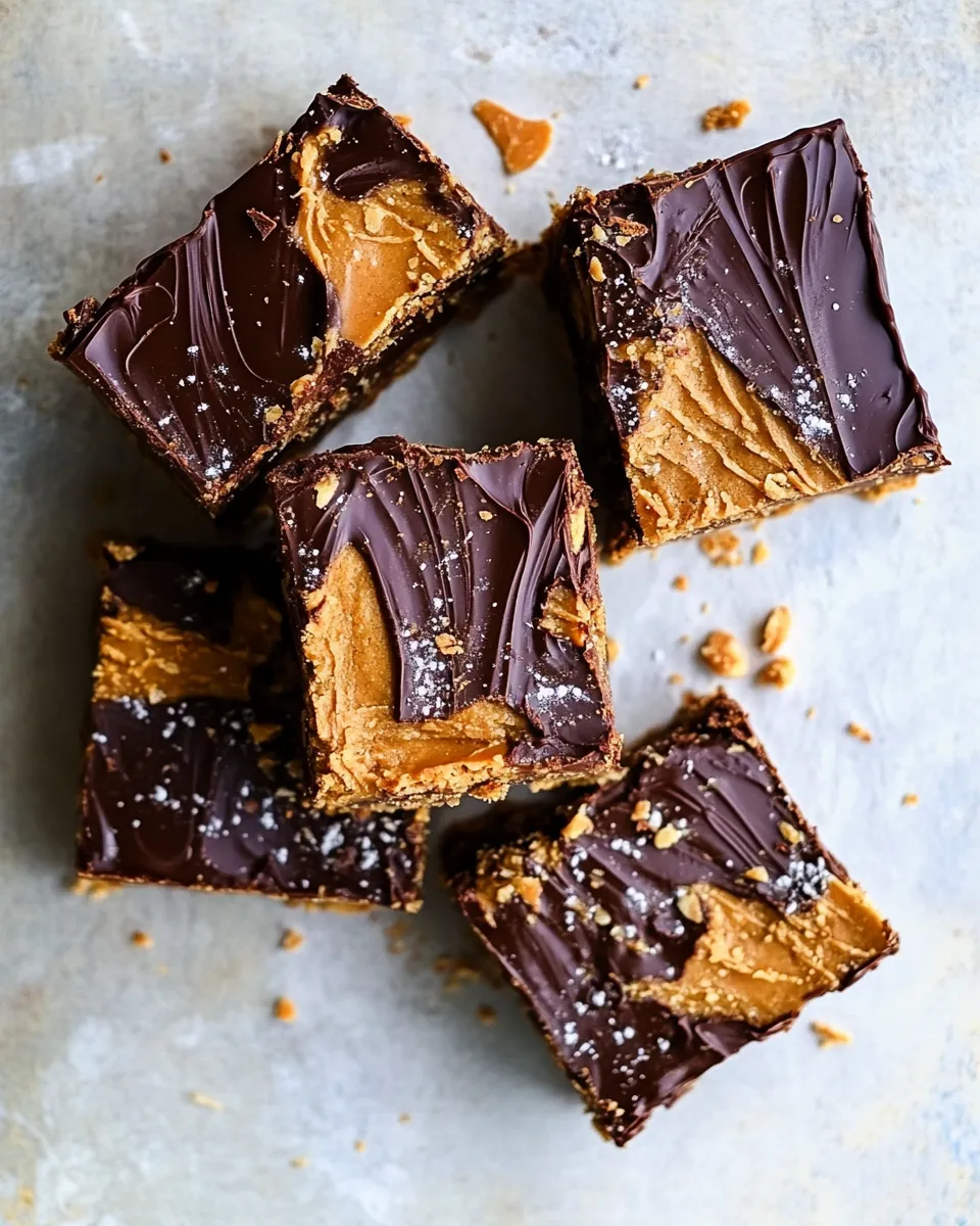 Tasty Cookie Dough Chocolate Peanut Butter Bars. dish image