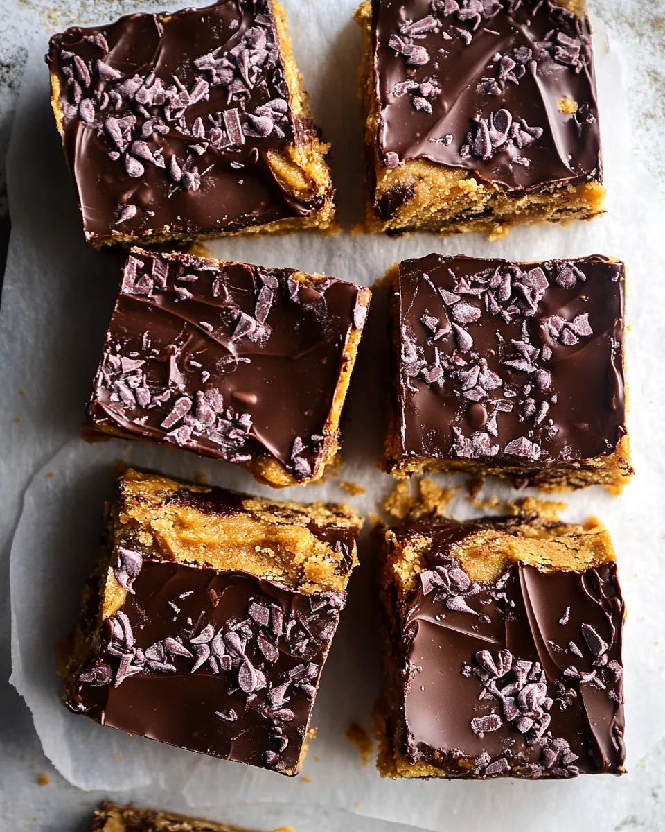 Best Cookie Dough Chocolate Peanut Butter Bars. photo