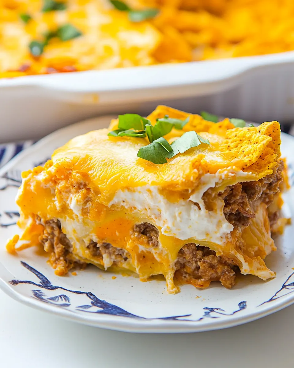 Delicious Cool Ranch Dorito Casserole shot