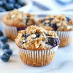 Homemade Cracklin Oat Bran Blueberry Crunch Muffins photo