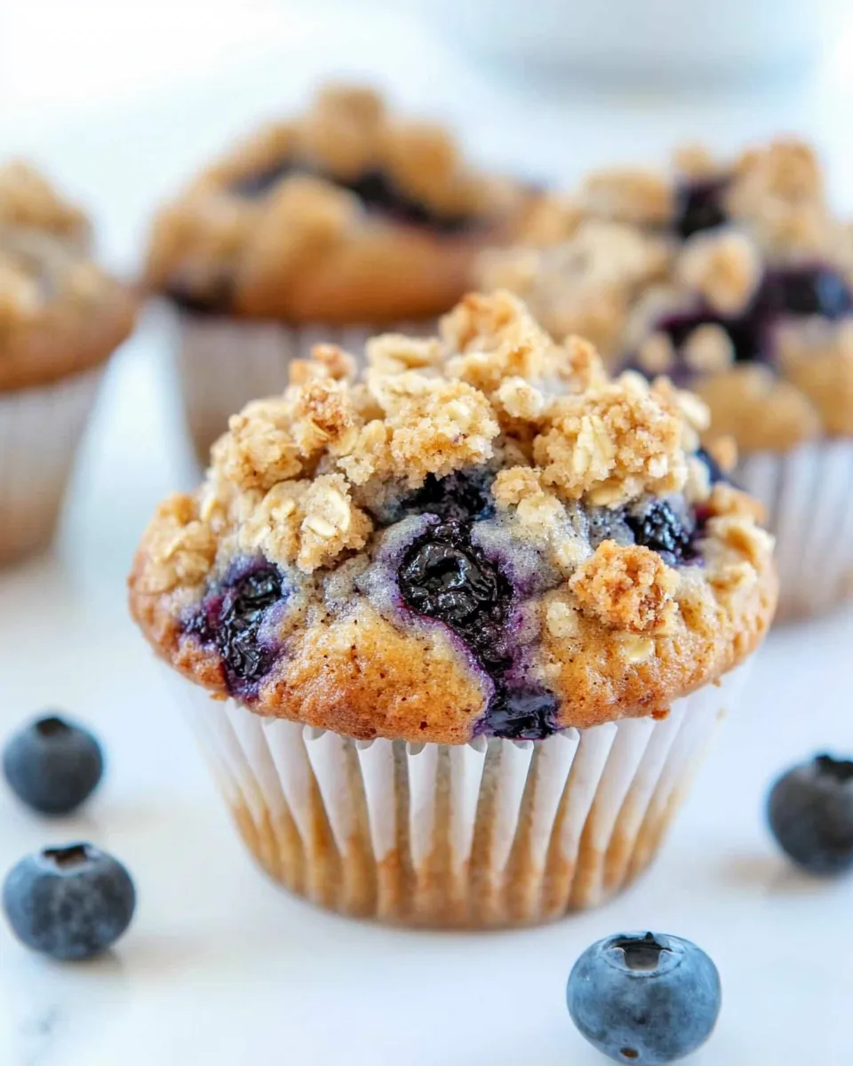 Classic Cracklin Oat Bran Blueberry Crunch Muffins image