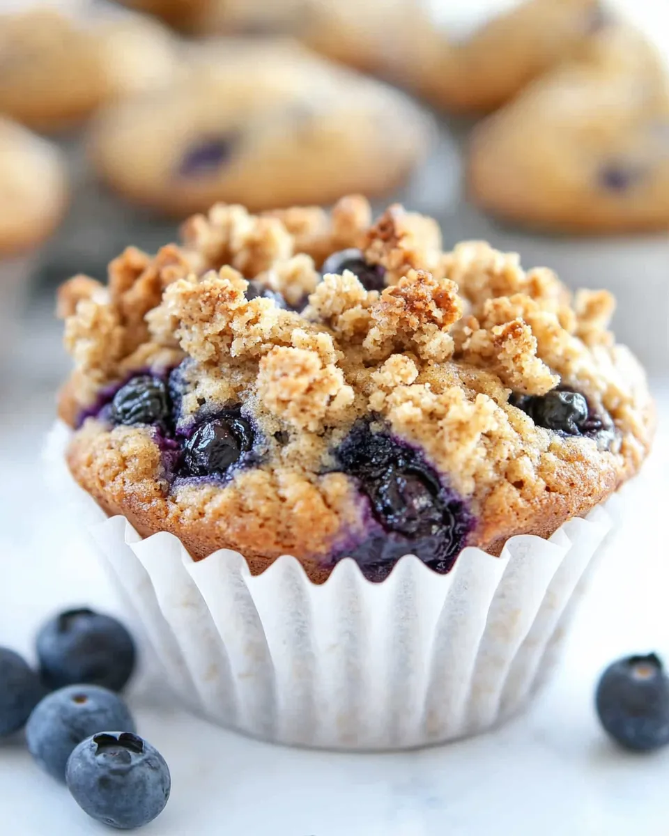 Easy Cracklin Oat Bran Blueberry Crunch Muffins recipe photo