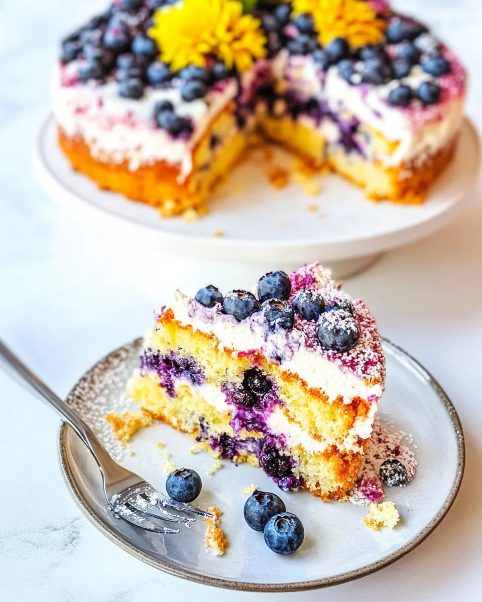 Homemade Cream Cheese-Filled Blueberry Cake photo