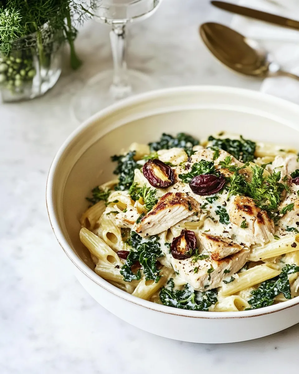 Best Creamy Chicken Picata Pasta with Kale dish photo