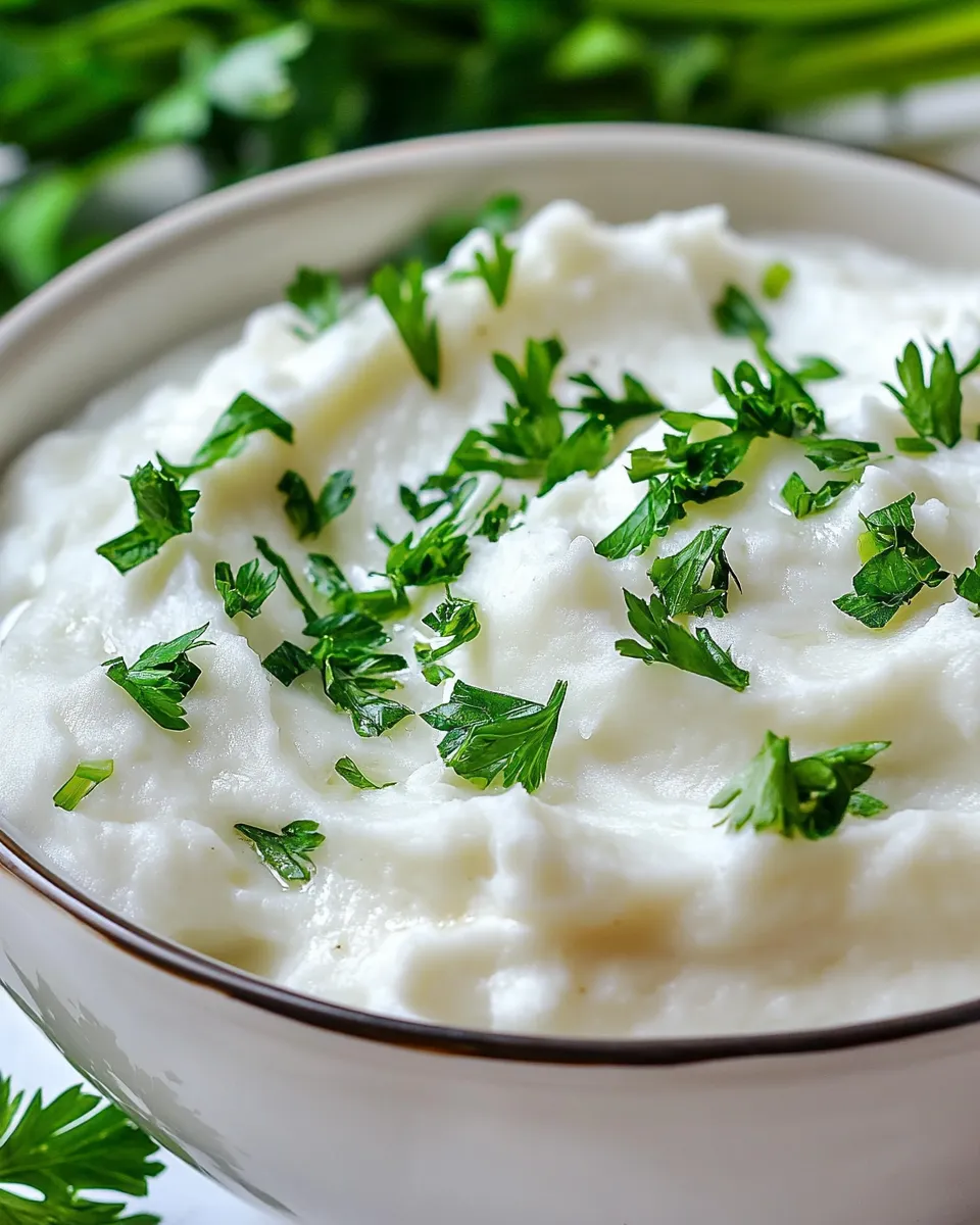 Delicious Creamy Garlic Mashed Cauliflower shot