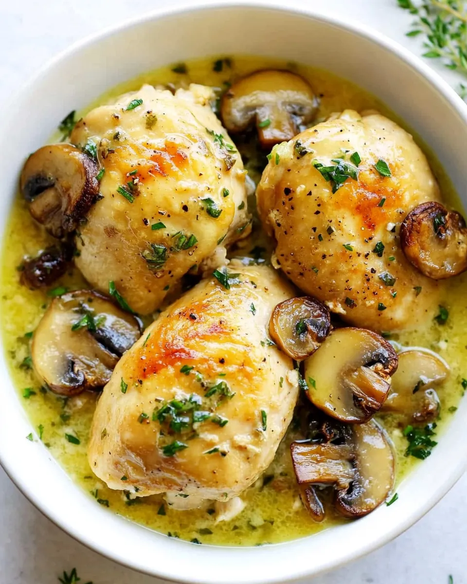 Quick Creamy Garlic Mushroom Chicken (Instant Pot) shot