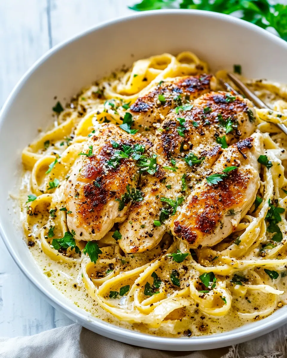 Best Creamy Lemon Chicken Piccata Fettuccine image