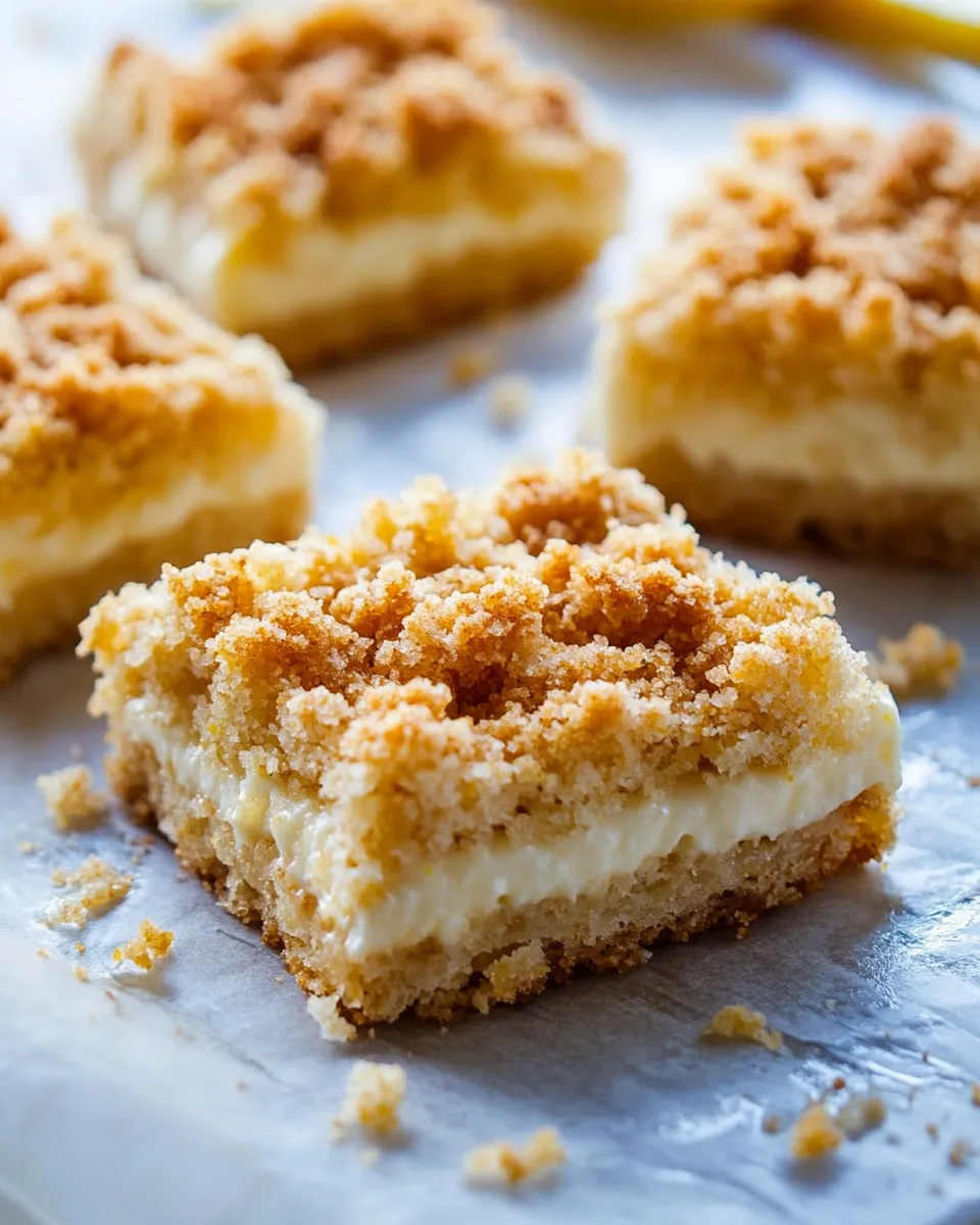 Delicious Creamy Lemon Crumb Squares shot