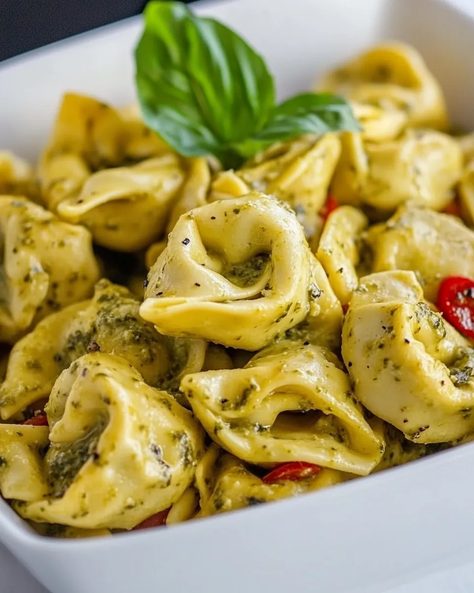 Quick Creamy Pesto Chicken Tortellini recipe photo