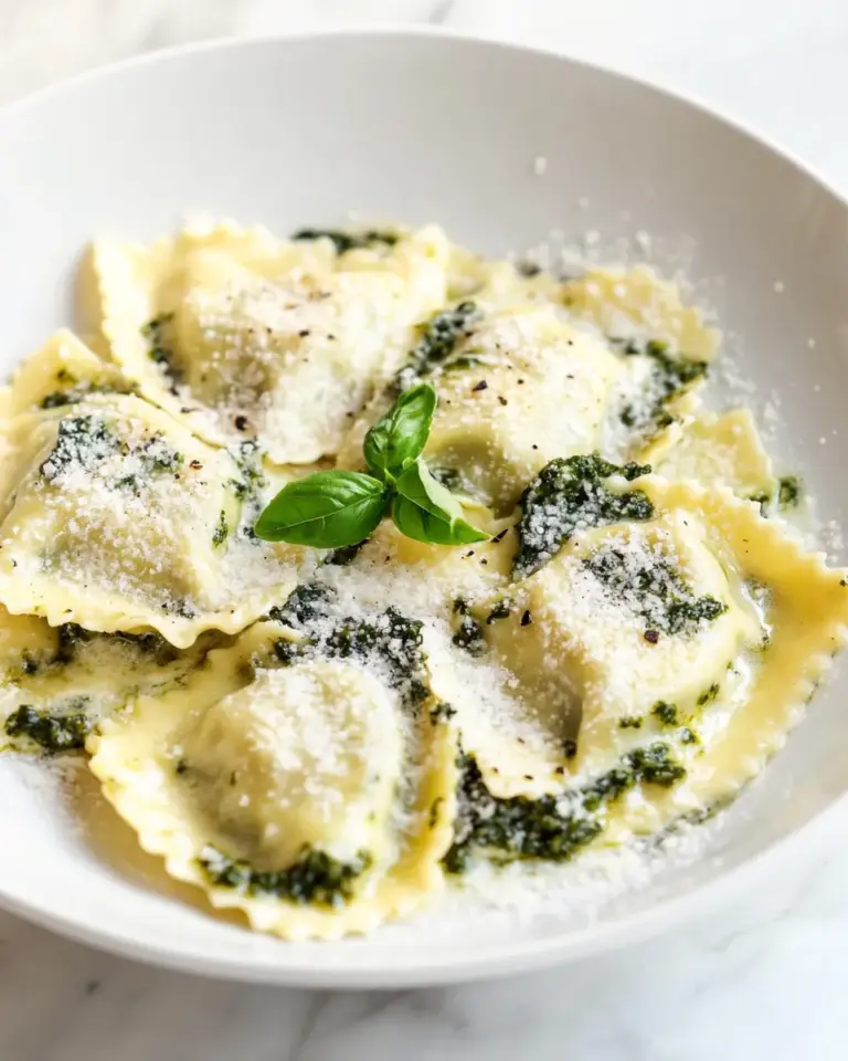 Homemade Creamy Pesto Ravioli photo