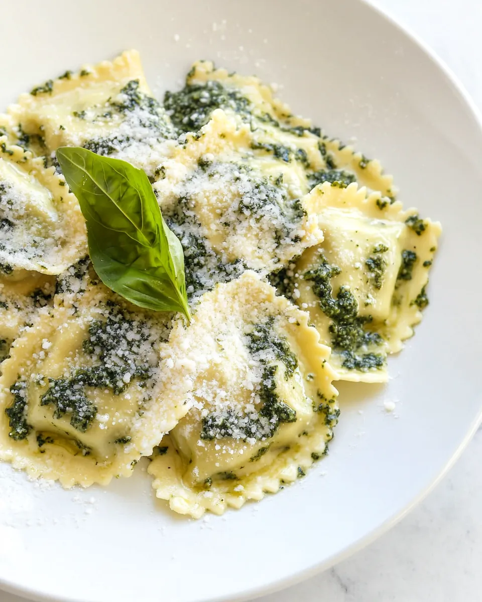 Easy Creamy Pesto Ravioli recipe photo