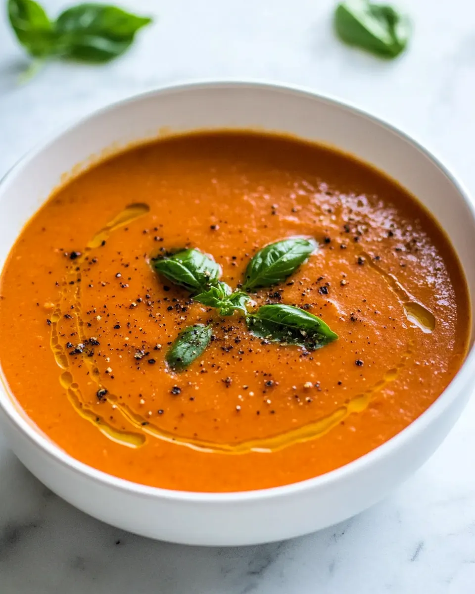 Homemade Creamy Tomato Basil Soup photo
