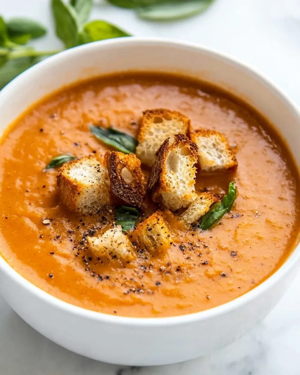 Classic Creamy Tomato Basil Soup image