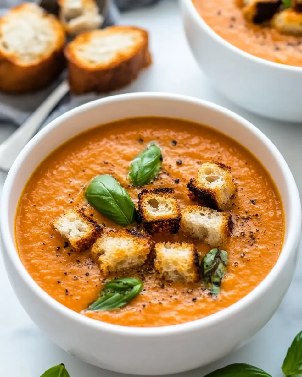 Easy Creamy Tomato Basil Soup recipe photo