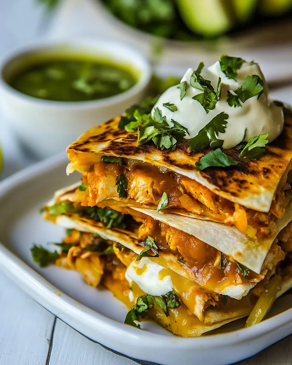 Ultimate Crispy Chicken Tinga Quesadillas. recipe photo