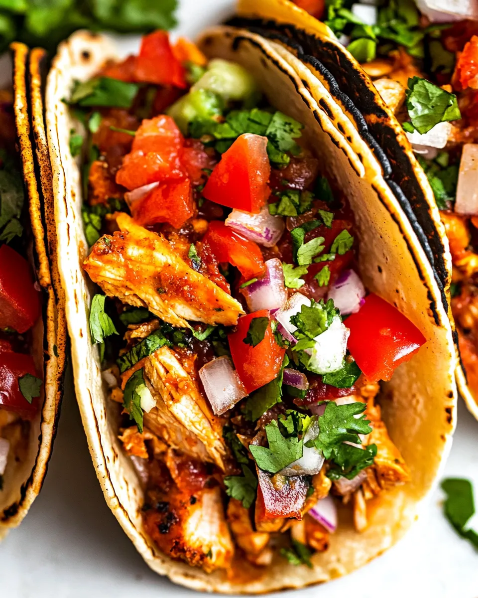 Easy Crispy Oven Baked Chicken Tacos food shot