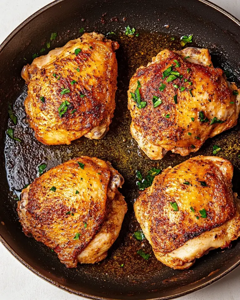 Easy Crispy Skin Skillet Chicken Thighs photo