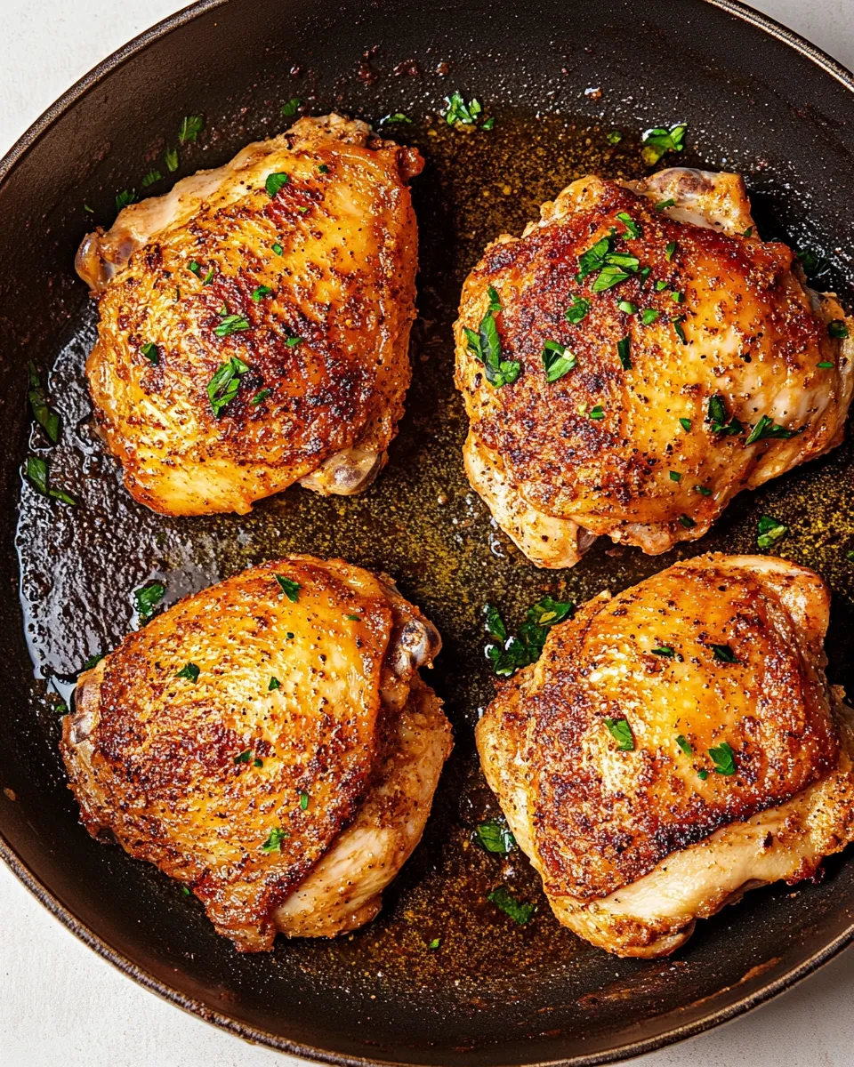 Easy Crispy Skin Skillet Chicken Thighs photo