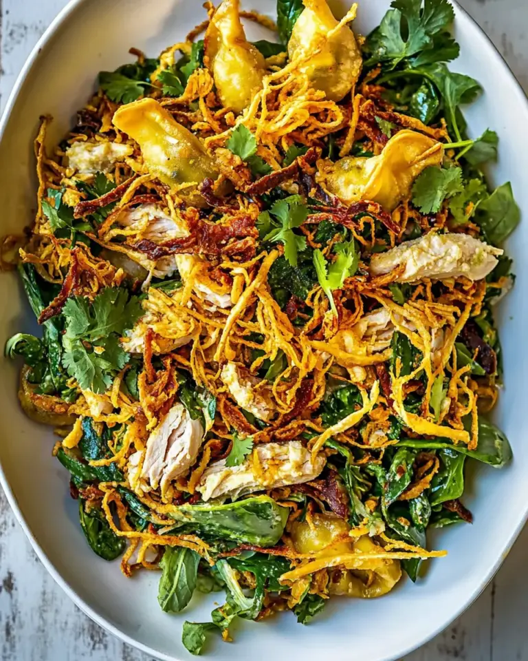 Homemade Crispy Wonton Rotisserie Chicken Salad. recipe photo
