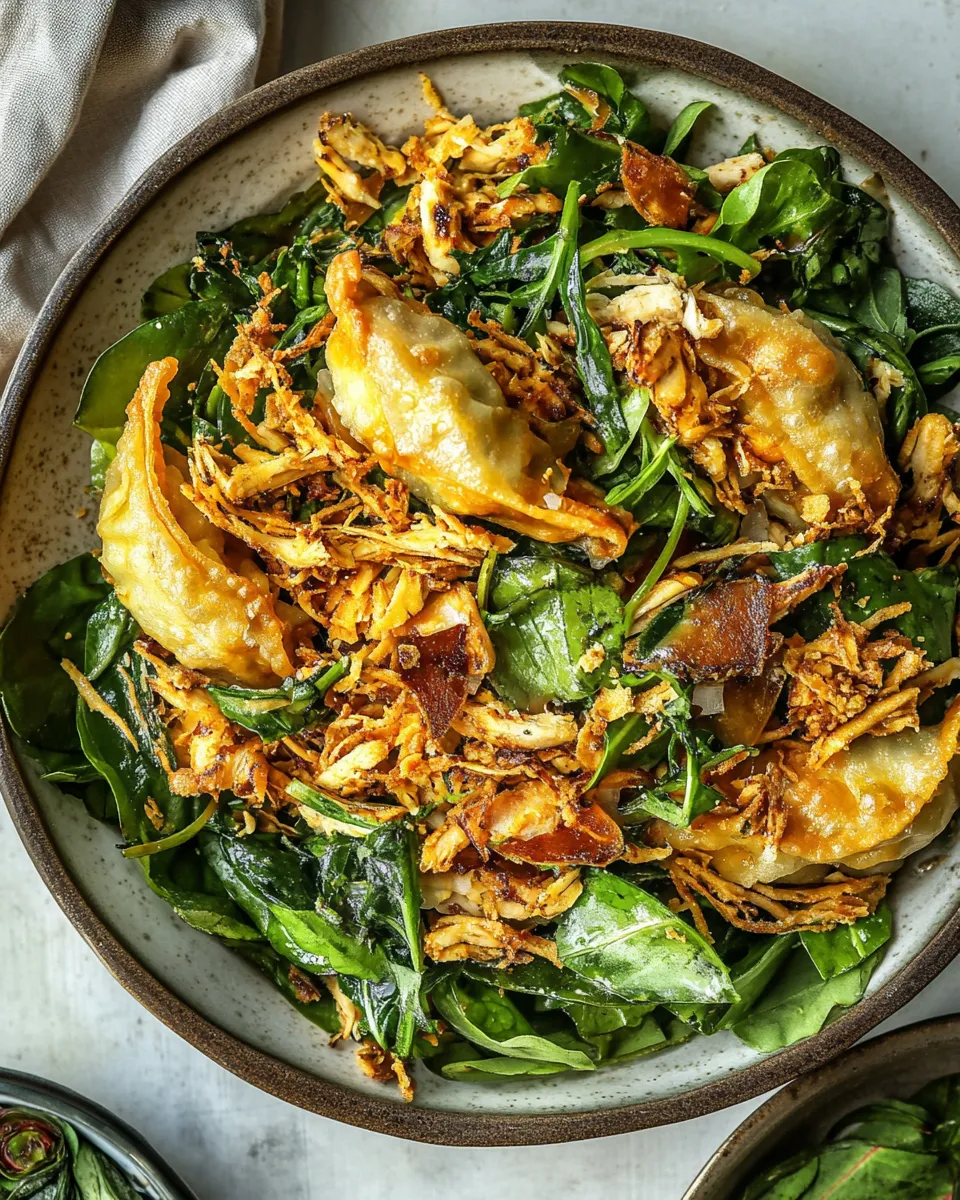 Delicious Crispy Wonton Rotisserie Chicken Salad. picture
