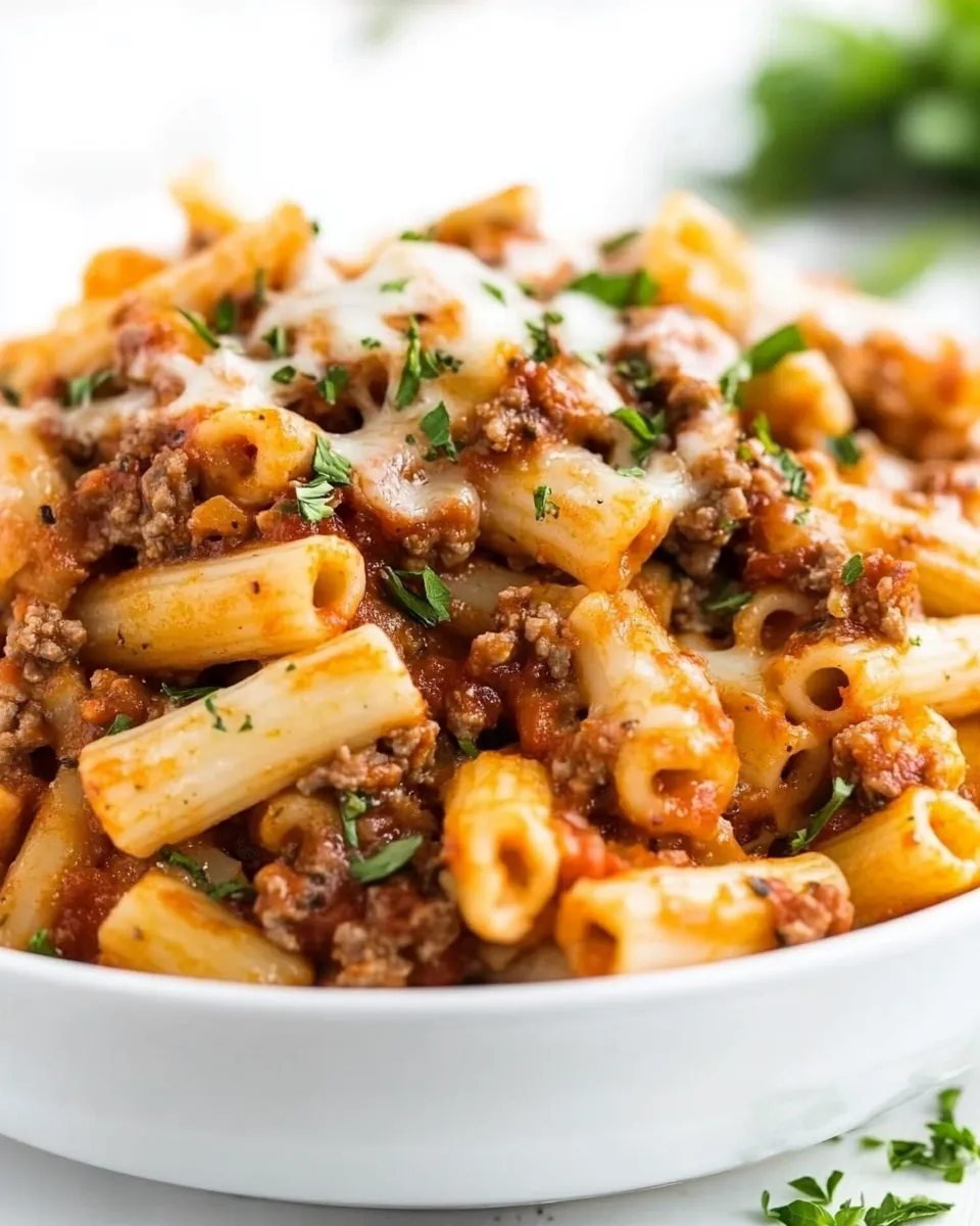 Easy Crockpot Baked Ziti dish photo