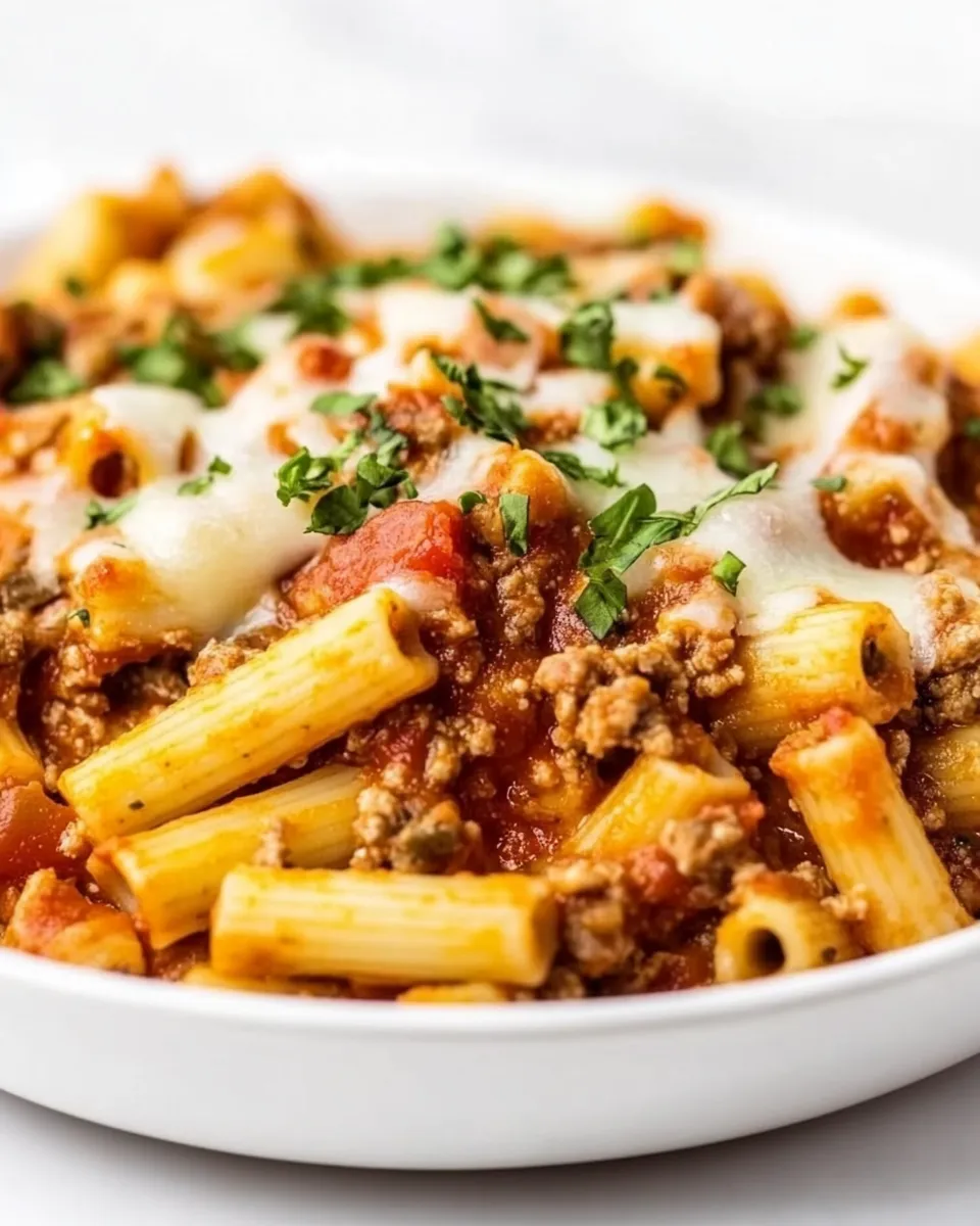 Delicious Crockpot Baked Ziti food shot