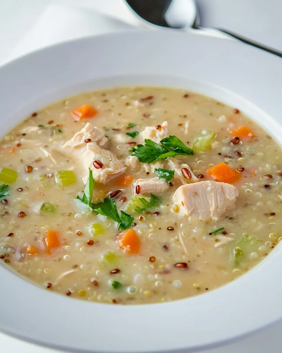 Classic Crockpot Wild Rice, Quinoa and Chicken Soup dish photo