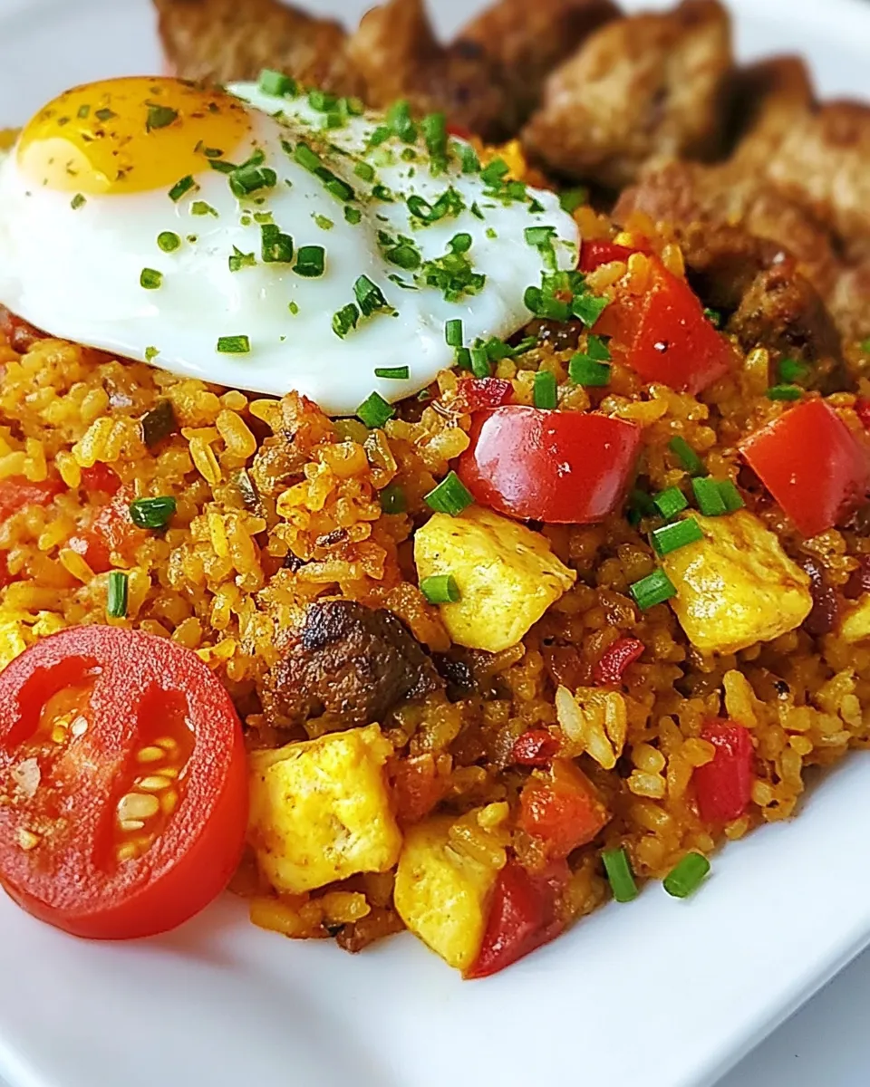 Homemade Cuban Rice and Eggs Dinner photo
