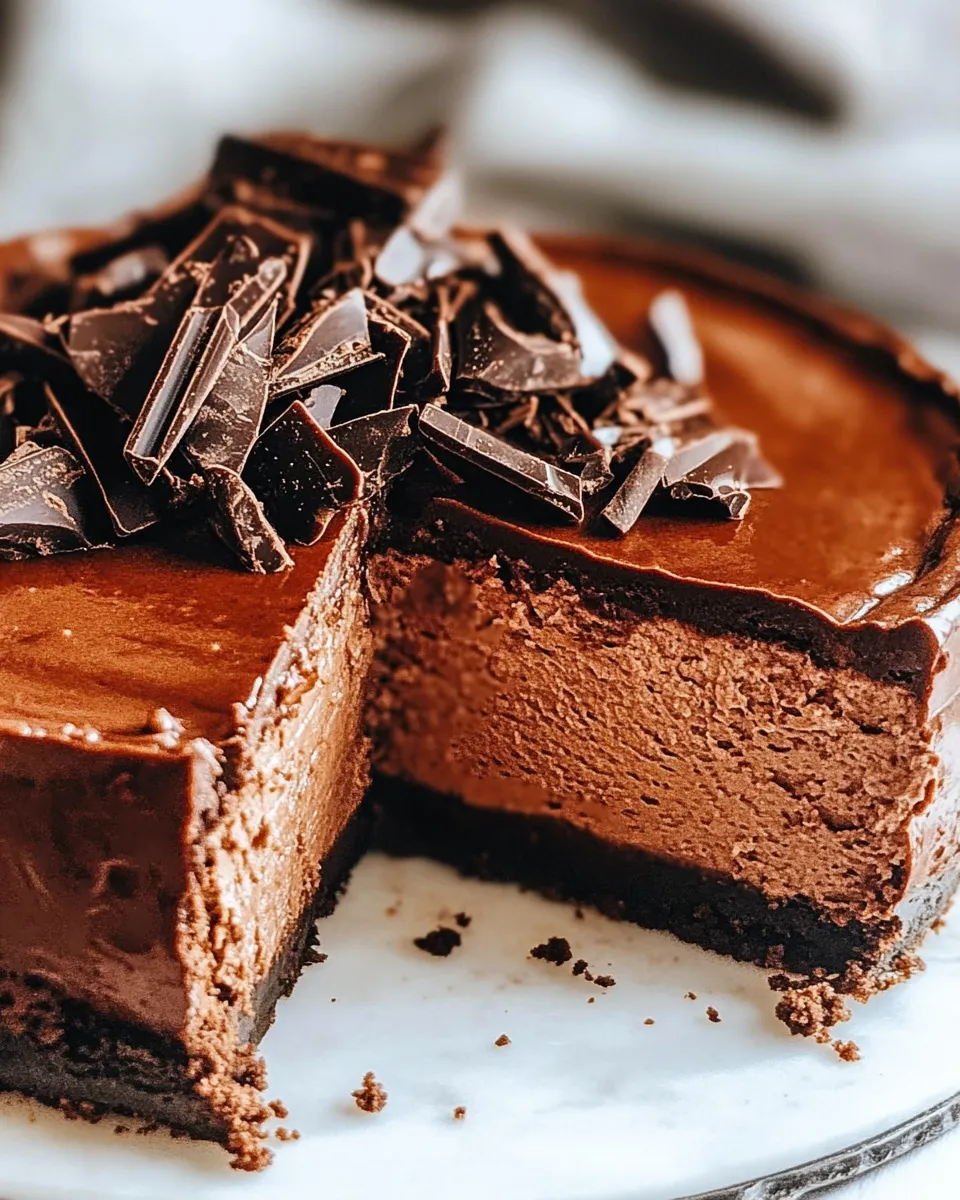 Classic Dark Chocolate Cheesecake Recipe image