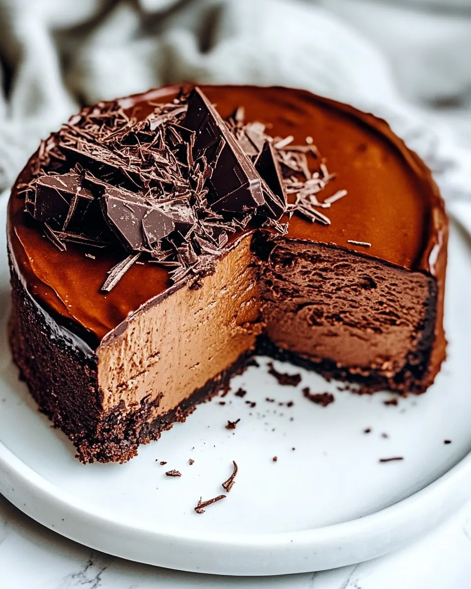 Easy Dark Chocolate Cheesecake Recipe shot