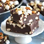 Easy Dark Chocolate Marshmallow Nut Fudge Bars photo
