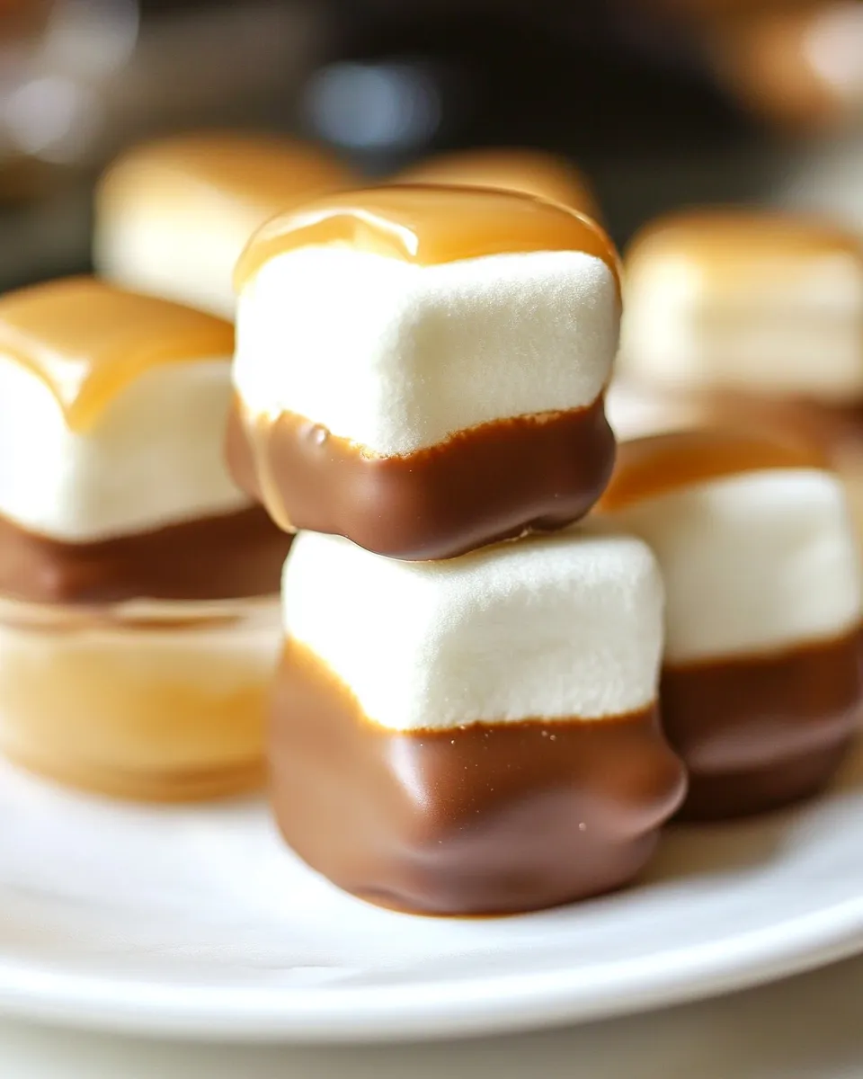 Classic Dark Chocolate Salted Caramel Dipped Marshmallows image