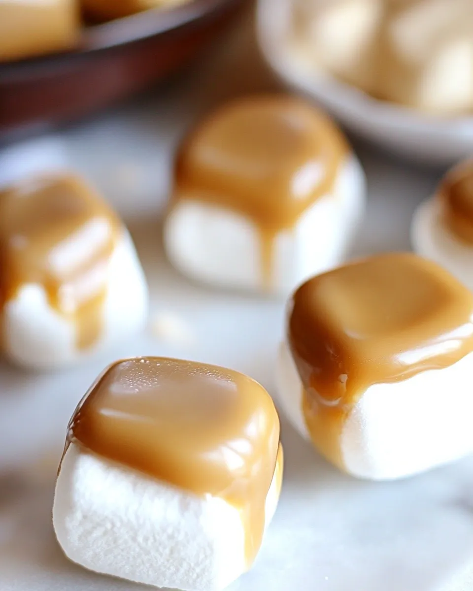 Delicious Dark Chocolate Salted Caramel Dipped Marshmallows shot