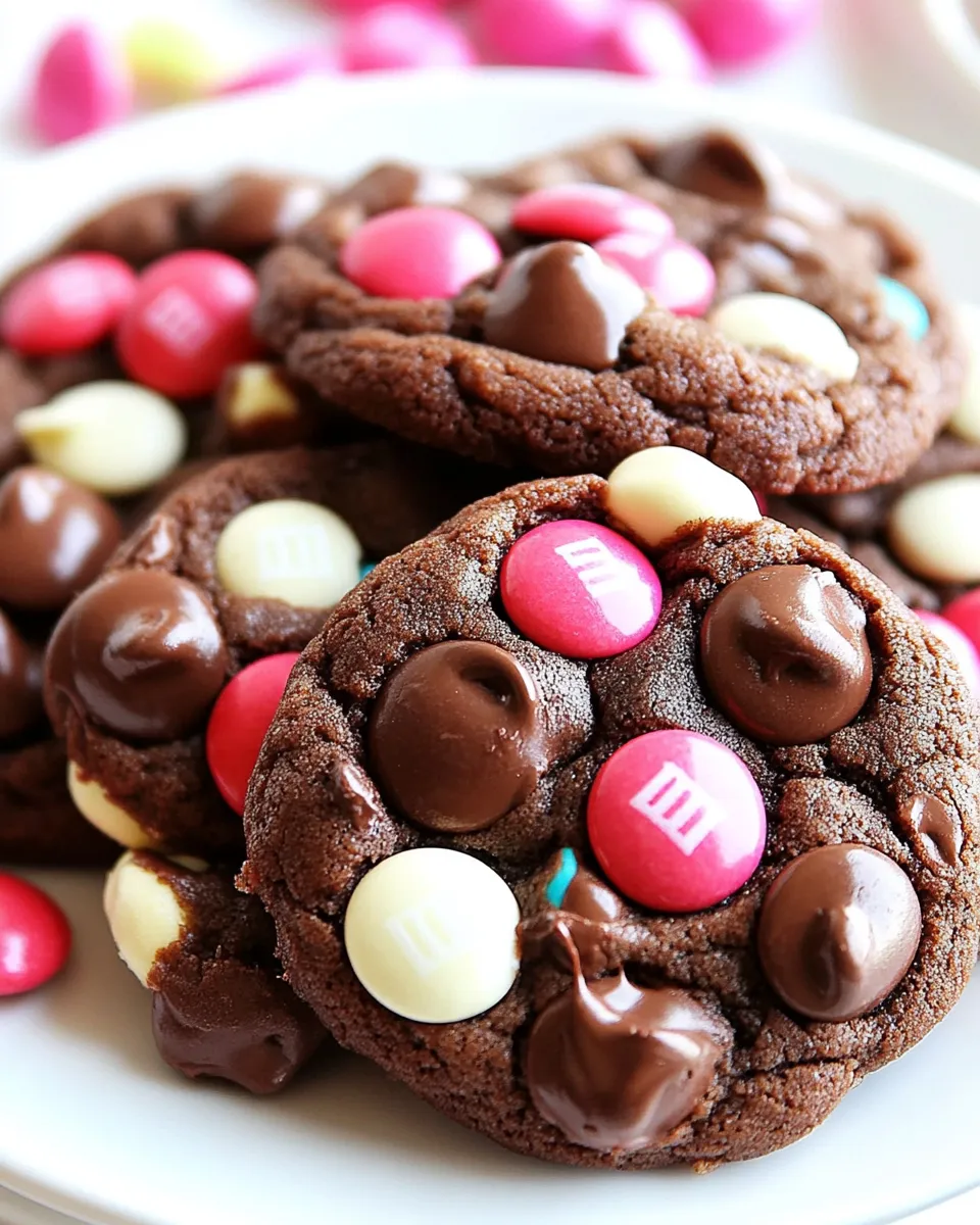 Classic Double Chocolate M&M Cookies Recipe image