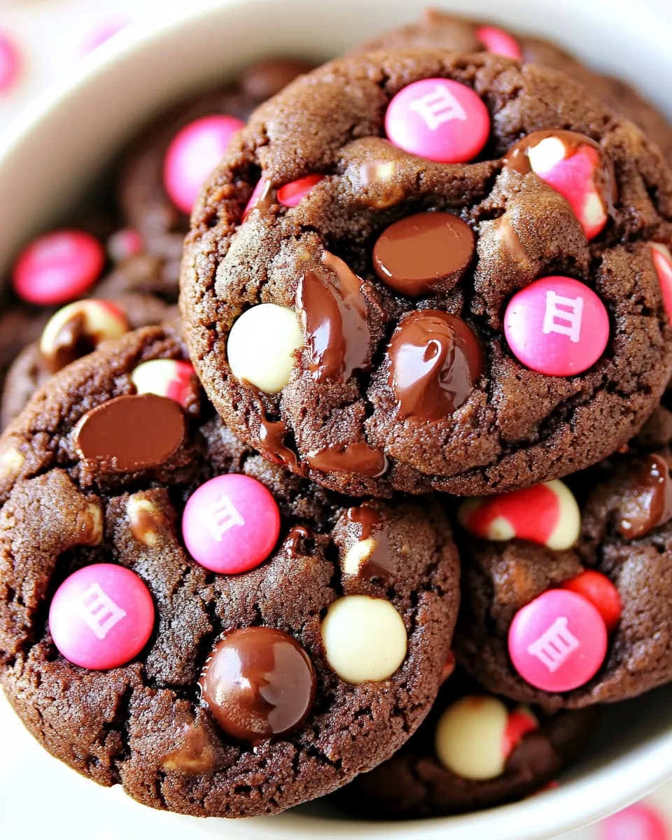 Delicious Double Chocolate M&M Cookies Recipe recipe photo