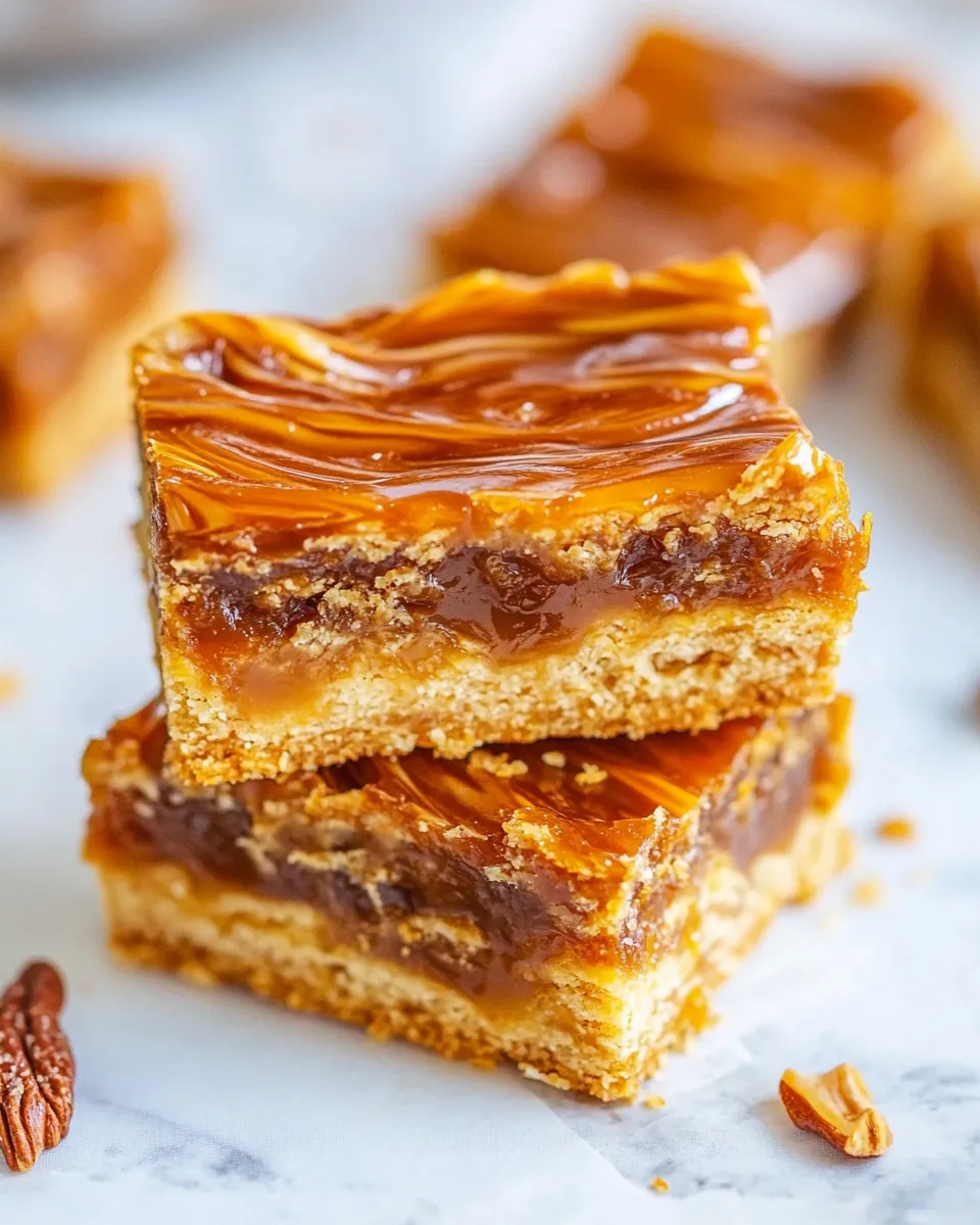 Easy Dulce de Leche Caramel Bars food shot