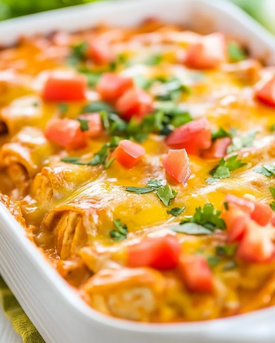 Quick Easy Chicken Enchilada Bake shot