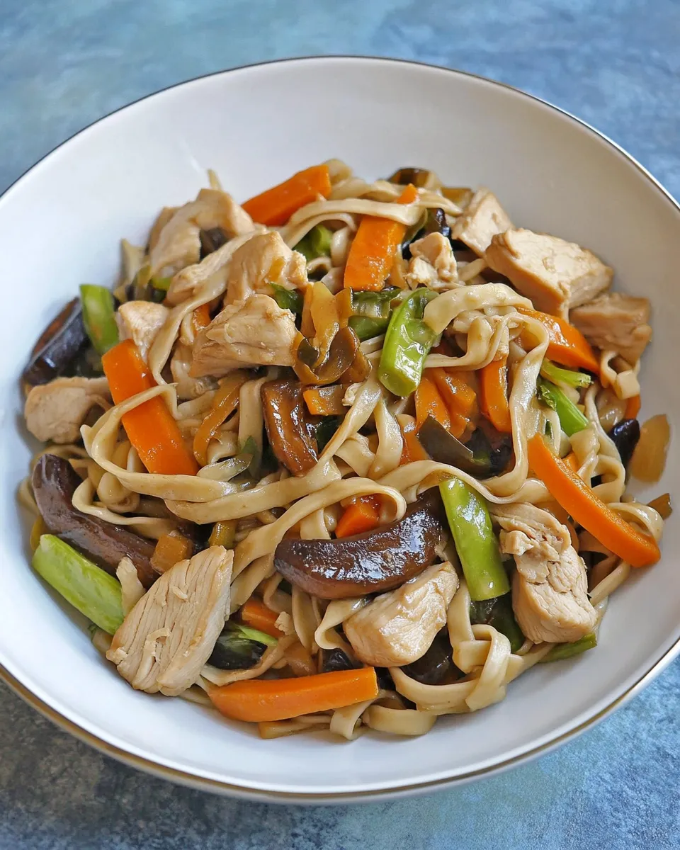 Quick Easy Chicken Lo Mein shot